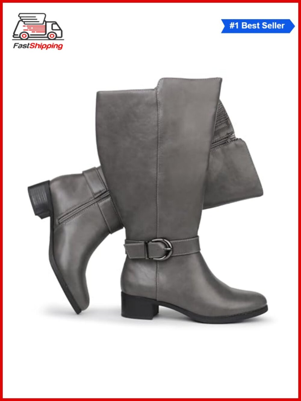 ✨ Hawkwell Extra Wide Calf Pull On Side Zipper Knee High Boots